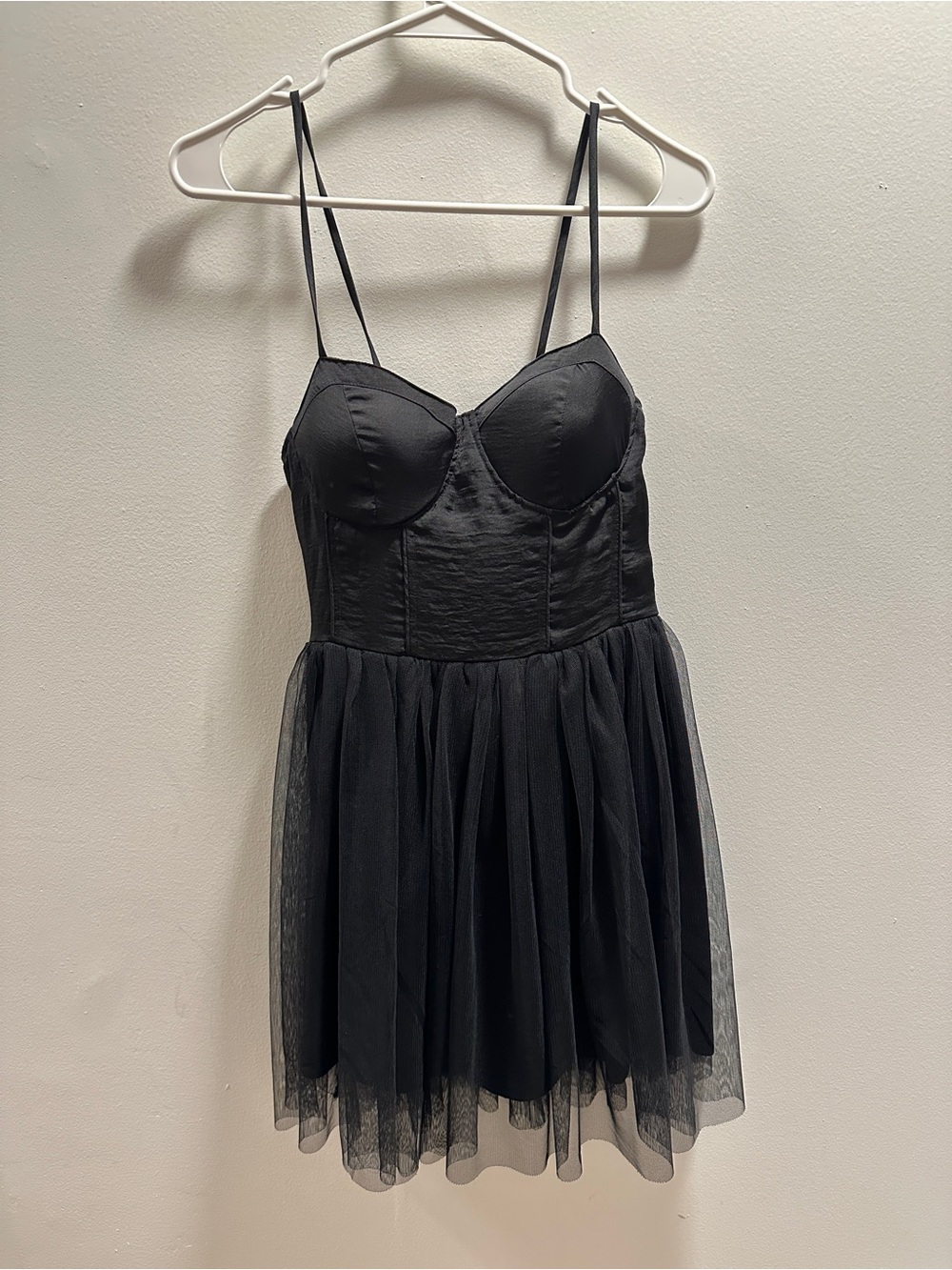 Band of Gypsies Black Mini Dress with Tulle Skirt